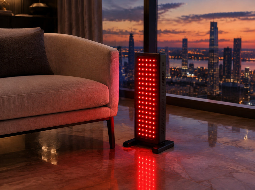 Aurum 760 half-body panel beside an armchair in a penthouse