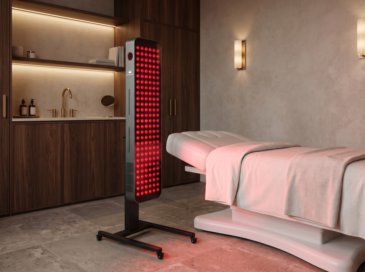 Aurum 1800 panel in a med spa treatment room